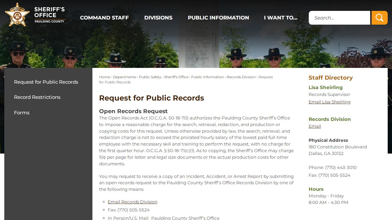 Request for Public Records | Paulding County, GA